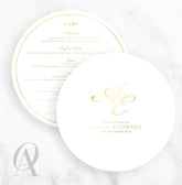 Round Menu Foil Stamp - Ooh Aah Invitations
